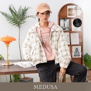 【MEDUSA 曼度莎】現貨-休閒格紋oversize羽絨外套 - 2色（F）｜女外套 鴨絨 夾克 冬新品(210-10707)