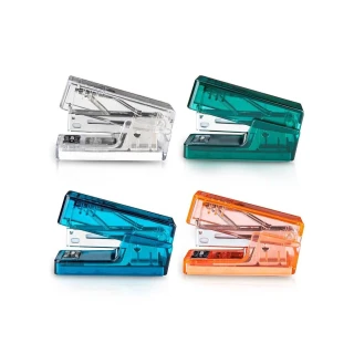 【deli 得力】FS3355E 特價款 透明色 釘書機 釘書機 訂書針 迷你小號釘書機