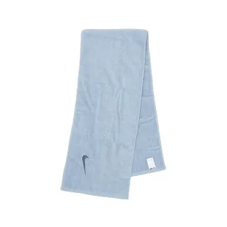 【NIKE 耐吉】毛巾 Solid Core Towel 藍 純棉 吸汗 刺繡 長版 健身 訓練 球類 運動毛巾(N100154040-9NS)