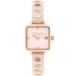【COACH】珍妮佛羅培茲廣告款 方形手鐲女錶-粉紅x玫瑰金/22mm 母親節禮物(CO14504309)