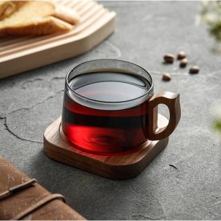 【LIFE SHOP 生活購物】槍灰胡桃木咖啡杯組 /270ml(泡茶杯 交換禮物 咖啡杯 紅茶杯 禮品贈送)