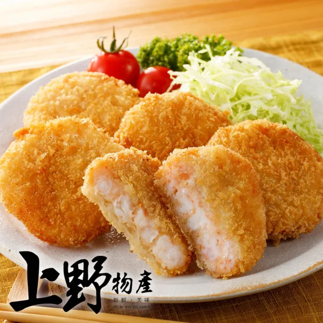 【上野物產批發館】日式蝦排(5片1包. 400g±10%/ 日式/炸物/點心/海鮮/花枝/蝦仁)