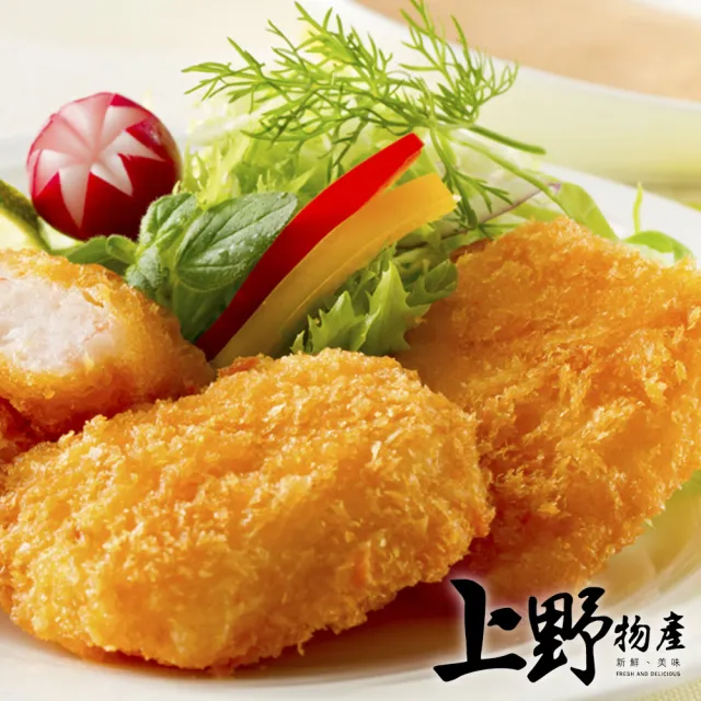 【上野物產批發館】日式蝦排(5片1包. 400g±10%/ 日式/炸物/點心/海鮮/花枝/蝦仁)