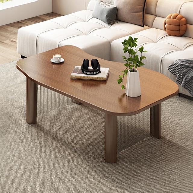 【HappyLife】實木腿茶几 長虹造型款 Y11573(咖啡桌 客廳桌 大桌子 桌子 大茶几 邊桌)