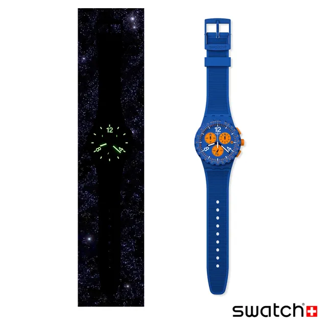 【SWATCH】Chrono 原創系列手錶 PRIMARILY BLUE 男錶 女錶 手錶 瑞士錶 錶(42mm)