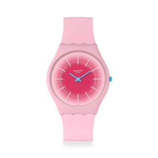 【SWATCH】SKIN超薄系列手錶 RADIANTLY PINK 男錶 女錶 手錶 瑞士錶 錶(34mm)