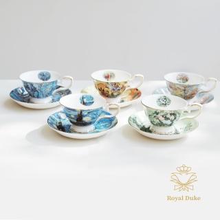 【Royal Duke】梵谷油畫-骨瓷五杯五碟禮盒組(杯子 馬克杯 咖啡杯 入厝禮 喬遷 杯 交換禮物)