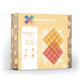 【Connetix 磁樂】澳洲 Connetix 磁力片-2片 基底盤組- 桃黃(STEAM 玩具)