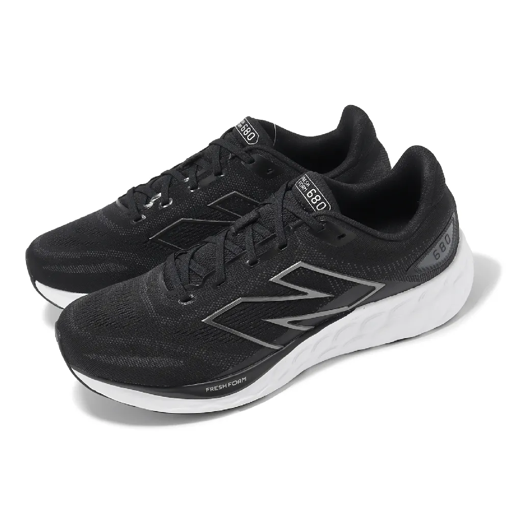 【NEW BALANCE】慢跑鞋 Fresh Foam 680 V8 4E 男鞋 超寬楦 黑 白 緩衝 運動鞋 NB(M680LK8-4E)