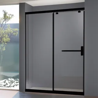 【ITAI 一太】黑色-一字二門淋浴門/強化玻璃/橫拉門(寬151-180內x高190cm 含安裝)
