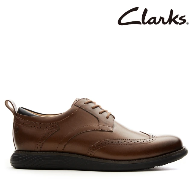 Clarks 男鞋 Novajoy Brog 雕花設計輕量彈性正裝休閒鞋(CLM78152D)
