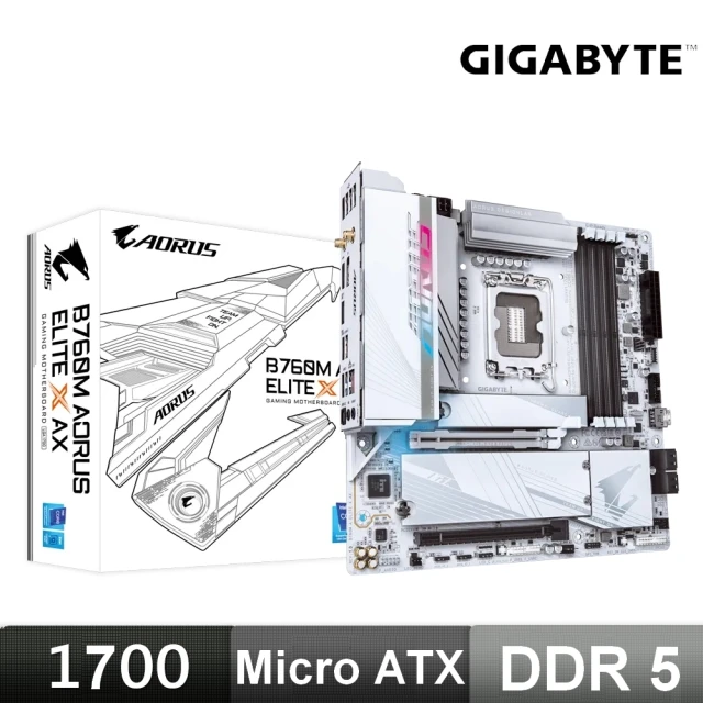 GIGABYTE 技嘉 U+板+RAM 組合 i7-14700 + B760M AORUS ELITE X AX 主機板 + DDR4 8G RAM
