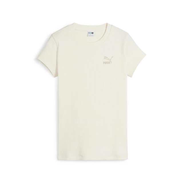 PUMA官方旗艦 流行系列Classics羅紋合身短袖T恤 女性 62426499