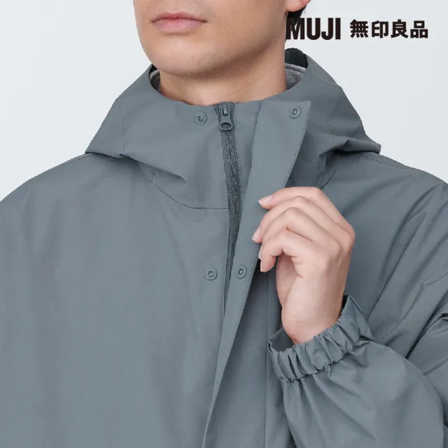 【MUJI 無印良品】男撥水加工聚酯纖維連帽大衣(共3色)