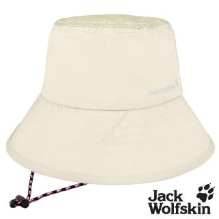 【Jack wolfskin 飛狼】透氣網頂漁夫帽 遮陽帽(米白)