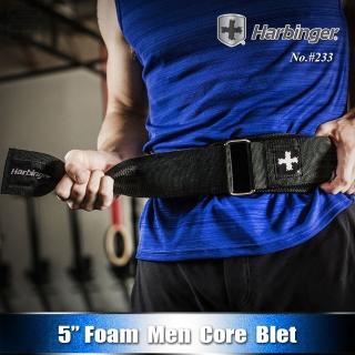 【HARBINGER】專業重訓/健身腰帶 #233 男款 黑色(5 FOAM MEN CORE BELT)