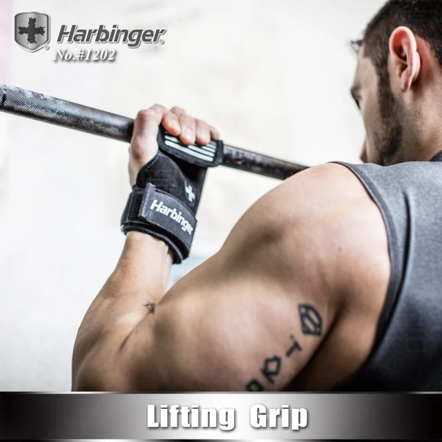 HARBINGER 重訓拉力帶/抓舉助力帶 #1202 黑色(Lifting Grip)