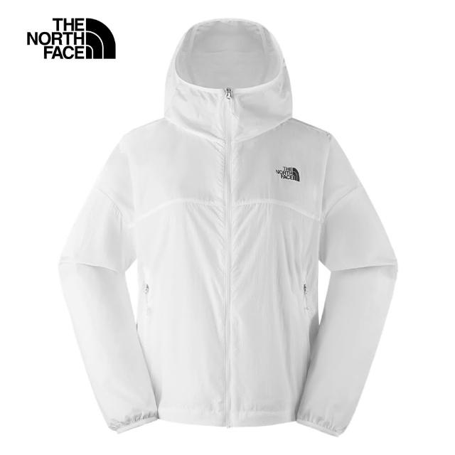 【The North Face 官方旗艦】北面女款白色DWR防潑水連帽外套｜8AVBFN4(抗UV)