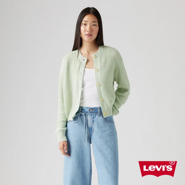 【LEVIS 官方旗艦】女款 開襟毛衣 嫩芽綠 熱賣單品 A3235-0016