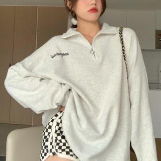 【Amirr 艾米爾】★立領拉鍊oversize休閒上衣(女上衣/長袖/立領)