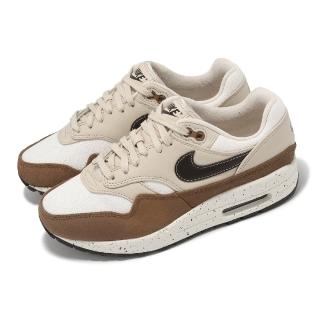 【NIKE 耐吉】休閒鞋 Wmns Air Max 1 87 女鞋 男鞋 棕 米白 麂皮 皮革 拼接 氣墊 經典(FZ3621-220)