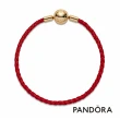 【Pandora官方直營】Moments 紅色皮革手鏈