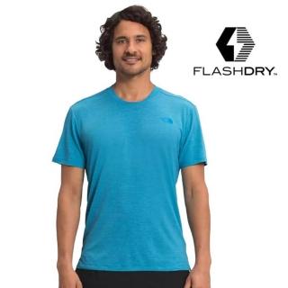 【The North Face】男 FlashDry 閃電快乾短袖圓領吸濕排汗衣 亞洲版型.機能性快排衫(4UAJ-EXT 子午藍 N)