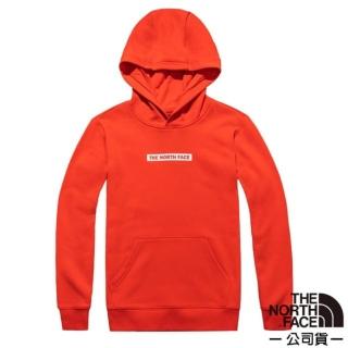 【The North Face】中性款 背部印花連帽大學T.休閒衫/機能性運動衫(4UDK-15Q 紅色 V)
