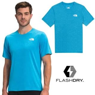 【The North Face】男 FlashDry 閃電快乾短袖圓領吸濕排汗衣 亞洲版型.機能性快排衫(536Q-EXT 子午藍 N)