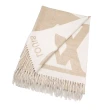 【Louis Vuitton 路易威登】M77855 Ultimate Shine結合Monogram經典圖案羊毛流蘇飾邊披巾/圍巾(淺褐色)