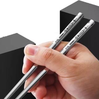 【樂邁家居】德國 316不鏽鋼筷 24cm 3入組(抗菌316不鏽鋼/防滑不藏汙/方頭不滾動)