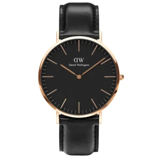 【Daniel Wellington】Classic Sheffield 北歐瑞典皮革腕錶-黑面/40mm(DW00100127)