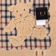 【DAKS】泰迪熊系列熊熊正格紋純綿方巾(3色任選)