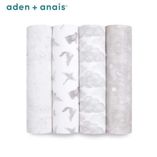 【aden+anais 官方直營】有機棉多功能包巾4入(7款)