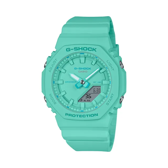 【CASIO 卡西歐】G-SHOCK WOMEN/農家橡樹系列/40mm/湖水綠(GMA-P2100-2A)