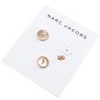 【MARC JACOBS 馬克賈伯】圓形經典品牌LOGO水鑽時尚耳環(玫瑰金)