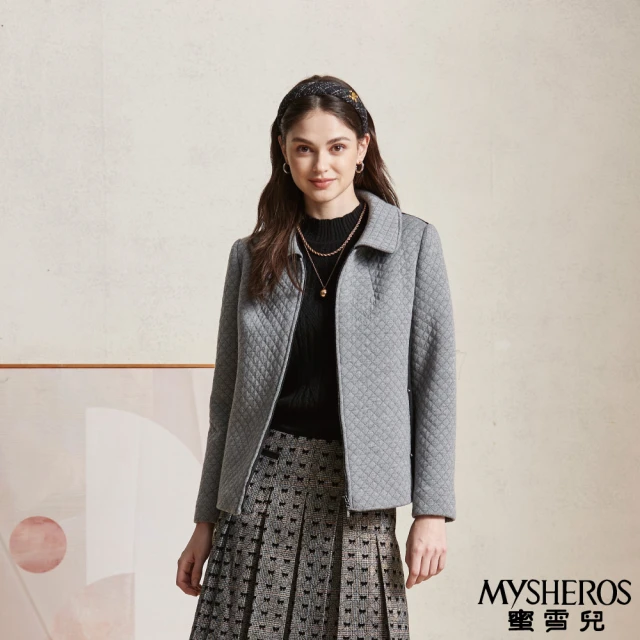 MYSHEROS 蜜雪兒 運動休閒夾克外套 拼色字母數字刺繡