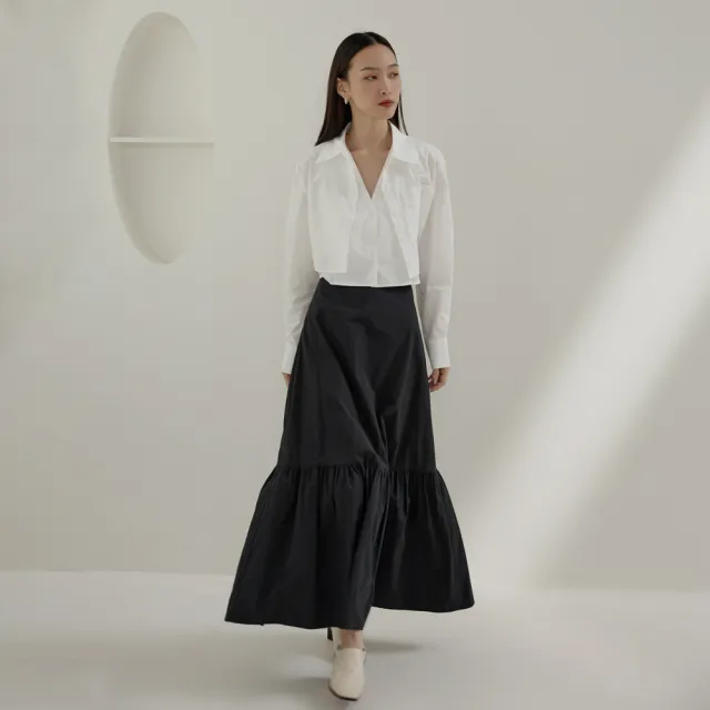 【Line-up wears】復古法式黑色包臀魚尾裙(早春新款 黑色魚尾裙)