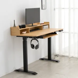 【IDEA】1.2米三格鍵盤抽屜電動升降桌/電腦桌(升降桌/書桌/工作桌/站立桌)