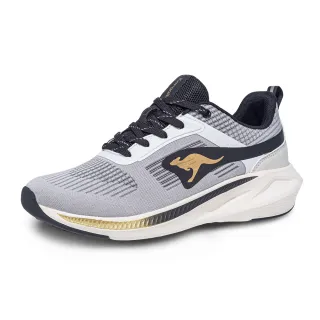 【KangaROOS】男鞋 RUN BREEZY 超輕量跑鞋 輕質透氣 貼合腳型(灰/黑-KM41108)