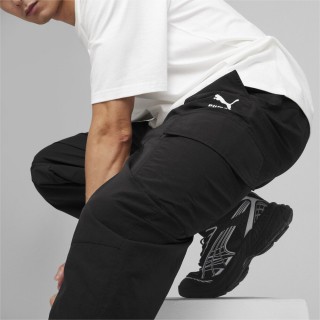 【PUMA】長褲 防風 機能 運動褲 寬鬆 休閒 男 女 流行系列Classics 黑色 歐規(62426001)