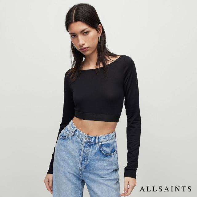 【ALLSAINTS】ELENA 彈力修身短版造型上衣 WM004Y(修身版型)