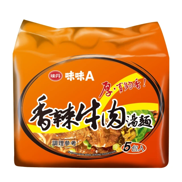 福利品 味丹 香辣牛肉湯麵-6袋/箱(泡麵)