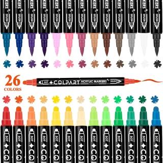 【CS22】可疊色學生兒童用26色不透色水性壓克力(筆彩色顏料筆/麥克筆)