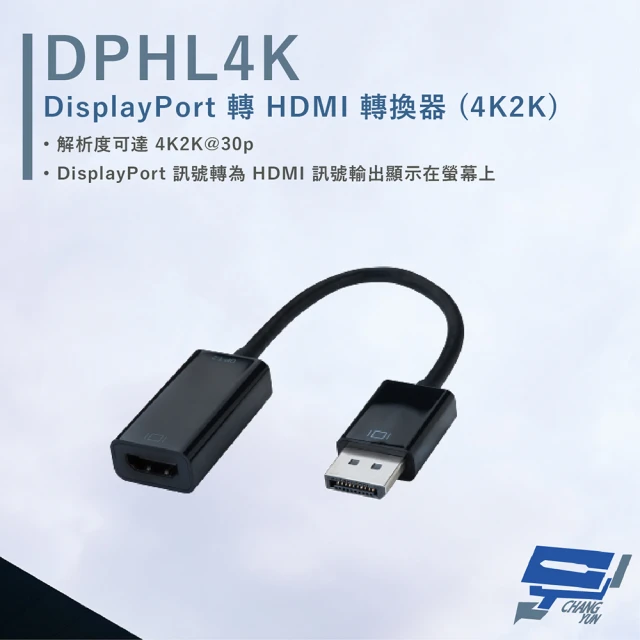 CHANG YUN 昌運 HANWELL DPHL4K DisplayPort 轉HDMI轉換器 支援ATI多螢幕顯示