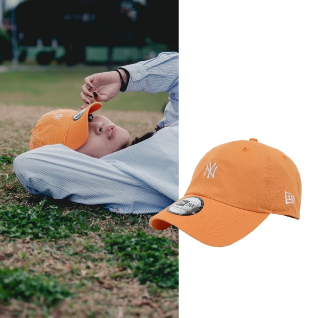 NEW ERA 棒球帽 Casual Classic MLB 橘 白 可調式帽圍 刺繡 紐約洋基 NYY 老帽 帽子(NE14147985)