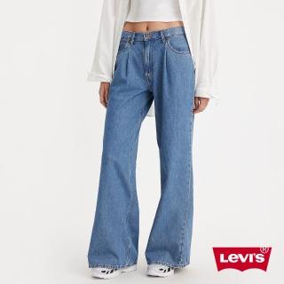 【LEVIS 官方旗艦】女款 Baggy Dad中腰牛仔寬褲 / 寬管打摺 熱賣單品 A7455-0001