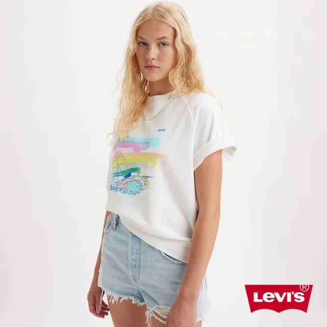 【LEVIS 官方旗艦】女款 短袖大學Tee / 美式圖案 熱賣單品 A7395-0002