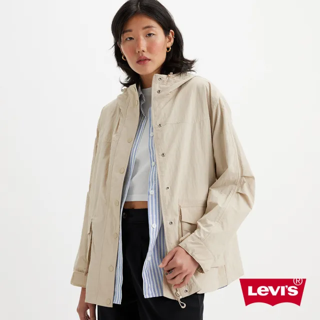 【LEVIS 官方旗艦】女款 防風連帽外套 / 防潑水 / 袖口可調節  熱賣單品 A7220-0000