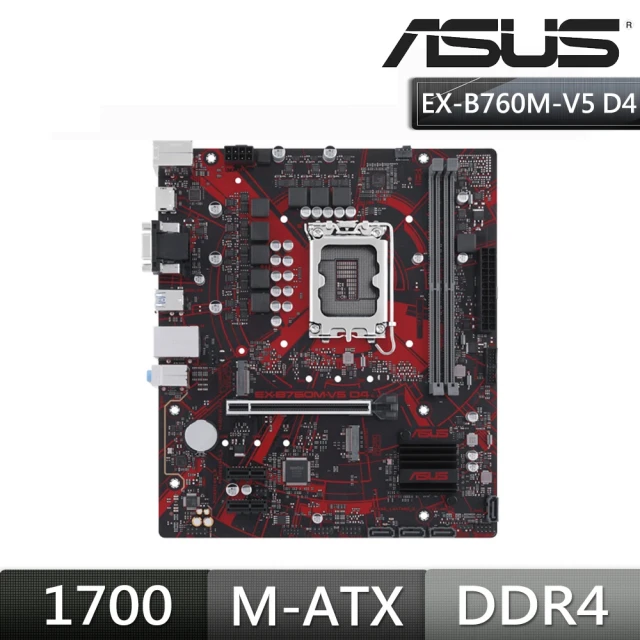 ASUS 華碩 EX-B760M-V5 D4 主機板+KIOXIA Exceria G2 1TB M.2 SSD(M+S 組合包)